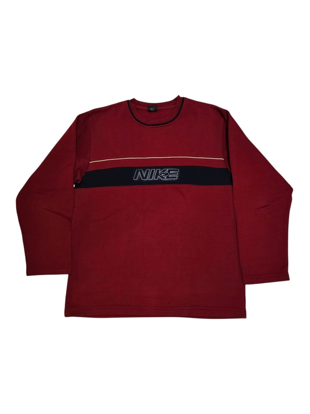 Y2k Nike Red Long Sleeve Crewneck Sweatshirt